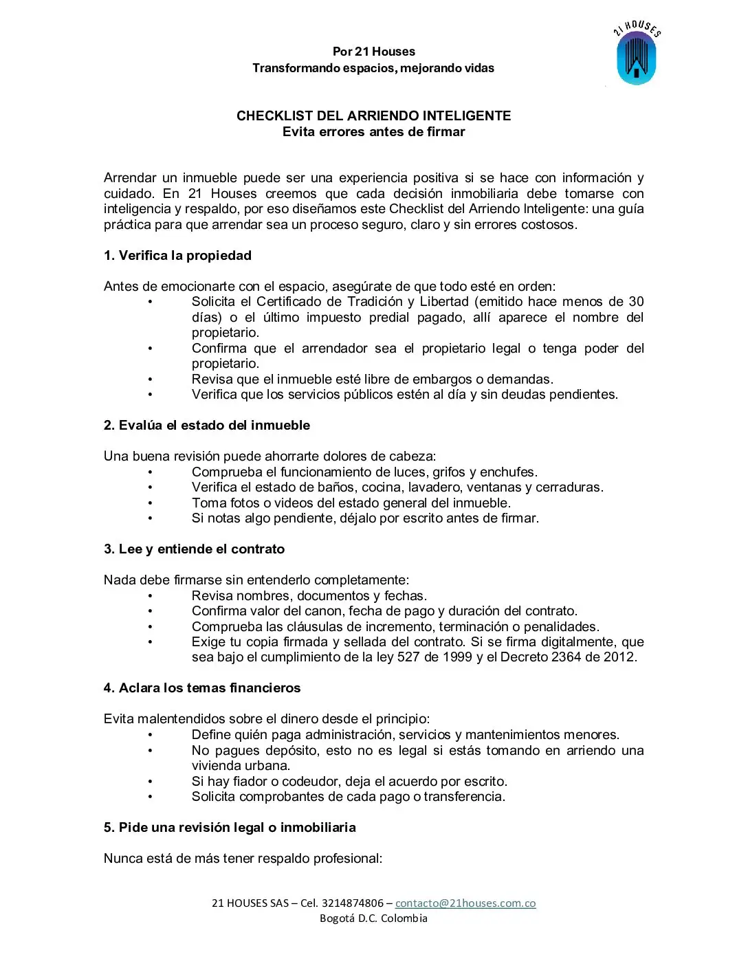 Portada: Checklist del Arriendo Inteligente